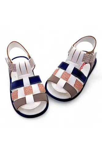Ortopedik Erkek Ilk Adım Bebek Ve Çocuk Sandaleti Cabrio S. Gcmcbr2415 Krem Kum Lacivert - Krem Kum Lacivert - 3