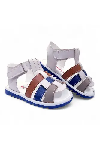 Ortopedik Erkek Ilk Adım Bebek Ve Çocuk Sandaleti Cabrio S. Gcmcbr2415 Krem Lacivert Kum - Krem Lacivert Kum 