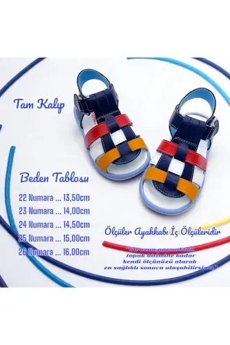 Ortopedik Erkek Ilk Adım Bebek Ve Çocuk Sandaleti Cabrio S. Gcmcbr2415 Lacivert Kırmızı Sarı-Lacivert Sarı Kırmızı - 5