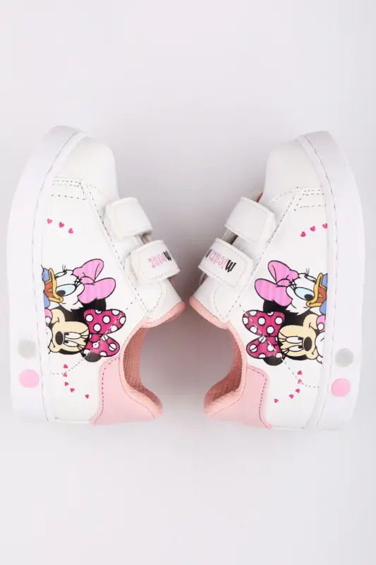 Ortopedik Işıklı Cırt Cırtlı Hafif Rahat Yumuşak Esnek Kız Bebek İlk Adım Ayakkabısı Yeni Sezon 2025-Pembe Beyaz Dck - 7