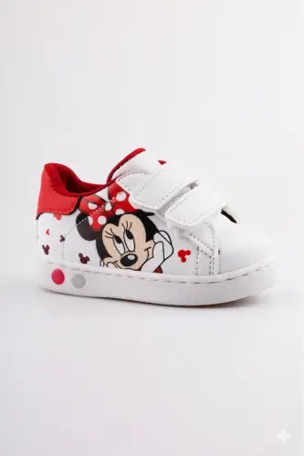 Ortopedik Işıklı Cırt Cırtlı Hafif Rahat Yumuşak Esnek Kız Bebek İlk Adım Ayakkabısı Yeni Sezon 2026-Beyaz Kırmızı Mck - 7