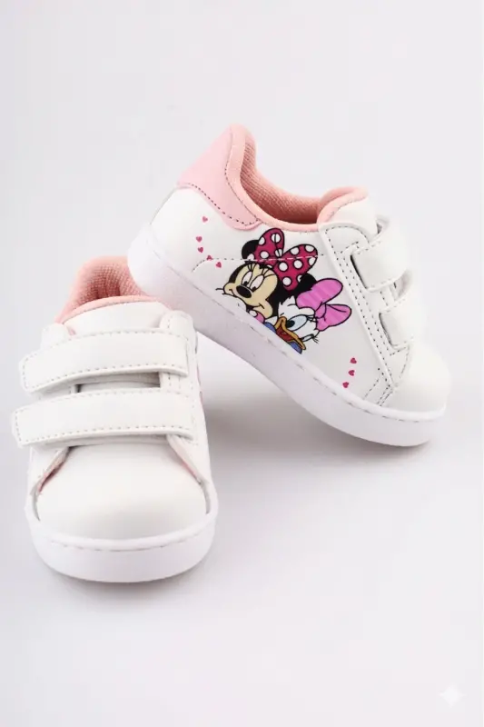 Ortopedik Işıklı Cırt Cırtlı Hafif Rahat Yumuşak Esnek Kız Bebek İlk Adım Ayakkabısı Yeni Sezon 2026-Kırmızı Beyaz Dck - 3