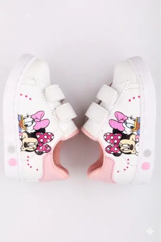 Ortopedik Işıklı Cırt Cırtlı Hafif Rahat Yumuşak Esnek Kız Bebek İlk Adım Ayakkabısı Yeni Sezon 2026-Kırmızı Beyaz Dck - 4