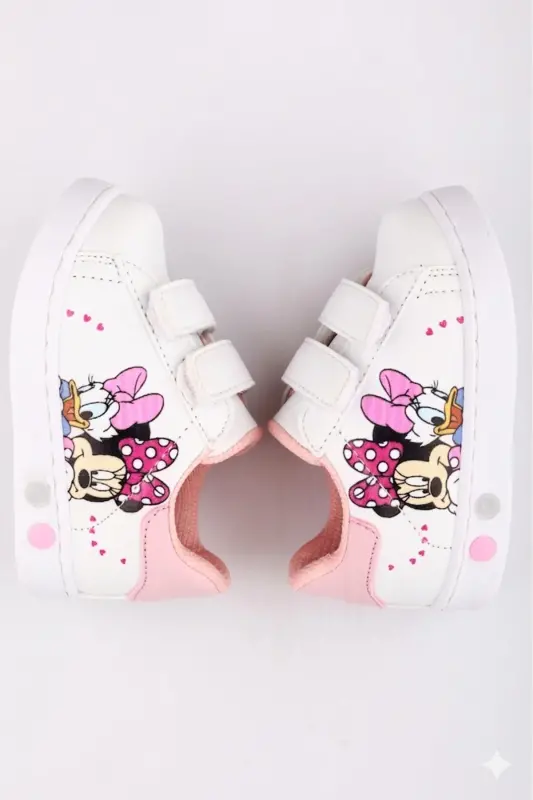 Ortopedik Işıklı Cırt Cırtlı Hafif Rahat Yumuşak Esnek Kız Bebek İlk Adım Ayakkabısı Yeni Sezon 2026-Kırmızı Beyaz Dck - 4