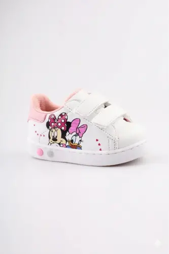 Ortopedik Işıklı Cırt Cırtlı Hafif Rahat Yumuşak Esnek Kız Bebek İlk Adım Ayakkabısı Yeni Sezon 2026-Kırmızı Beyaz Dck - 7