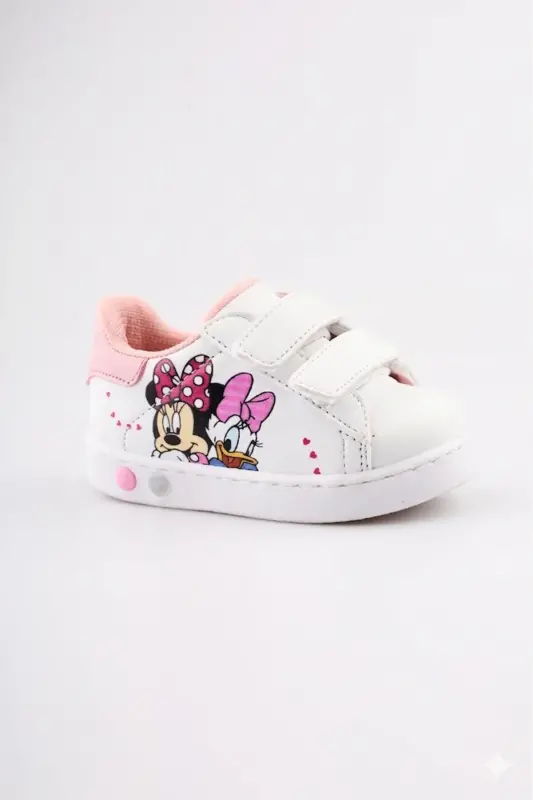 Ortopedik Işıklı Cırt Cırtlı Hafif Rahat Yumuşak Esnek Kız Bebek İlk Adım Ayakkabısı Yeni Sezon 2026-Kırmızı Beyaz Dck - 7