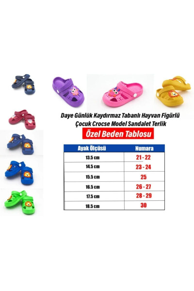 Ortopedik Kaydırmaz Tabanlı Hayvan Figürlü Çocuk Sandalet Terlik - 8