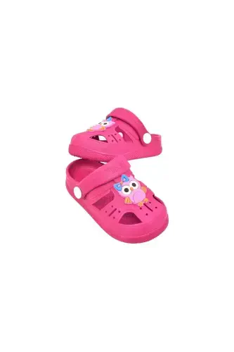 Ortopedik sirpanmaydigan taglikli hayvon shaklli bolalar sandal shippagi - Fusya - 4