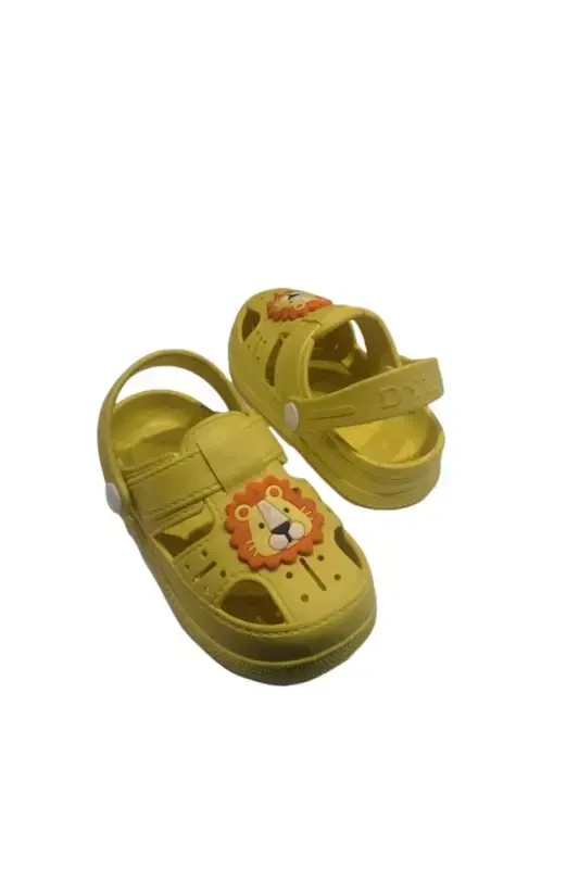 Ortopedik sirpanmaydigan taglikli hayvon shaklli bolalar sandal shippak-SARIQ - 2