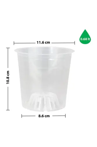 Orxide Yetishtirish uchun Kosasi 12 dona 0.75lt Shaffof Plastik Kosa - TOXA (1)