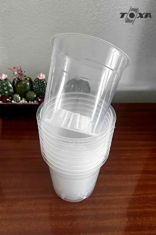 Orxide Yetishtirish uchun Kosasi 12 dona 0.75lt Shaffof Plastik Kosa - 4