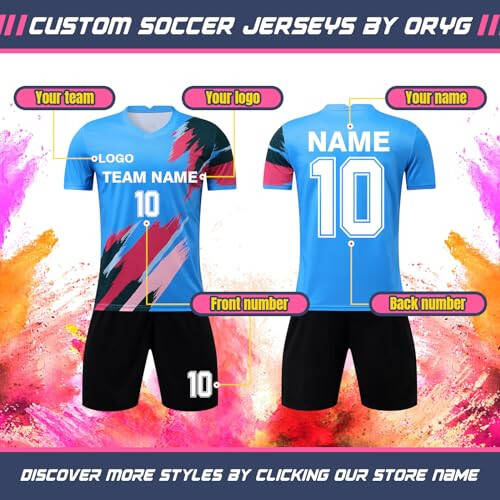 ORYG Custom Soccer Jerseys for Kids Girls Men Women Personalized Boys Soccer Team Soccer Uniform with Name Number Logo - 3