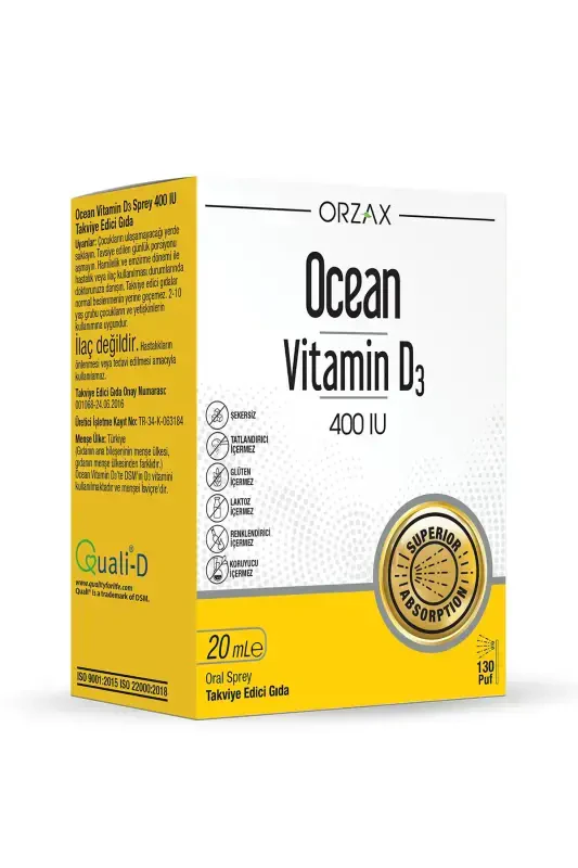 Orzax Vitamin D3 400IU Sprey 20ml - 1