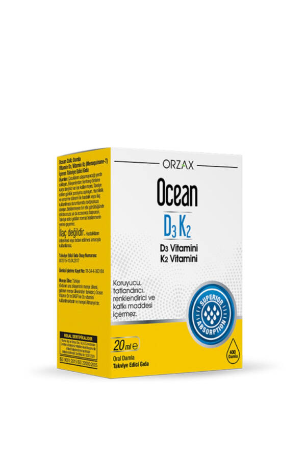 Orzax Ocean D3K2 Vitamin Damla 20 ml - 1