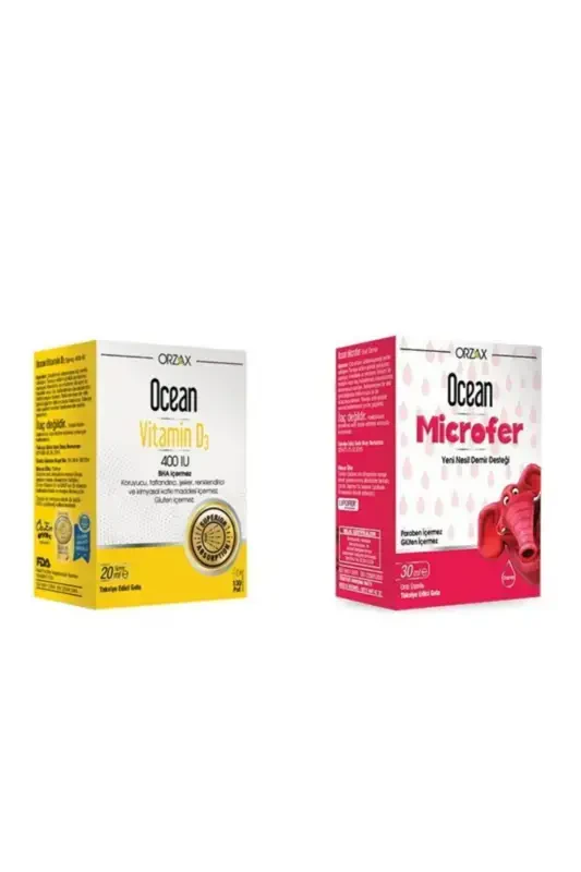 Orzax Vitamin D3 400 Spray and Microfer 30 ml Drops - OCEAN