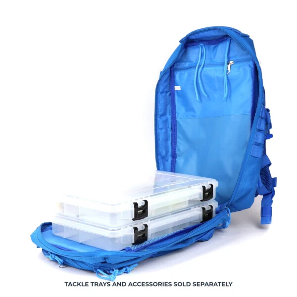 Osage River Gear Fishing Tackle Backpack with Fishing Rod Holder, Large Fishing Tackle Bag for Tackle Trays, Tackle Box Backpack for Bass Fishing Camping Traveling Hunting, Electric Eel Blue-ELECTRICEELBLUE - 4