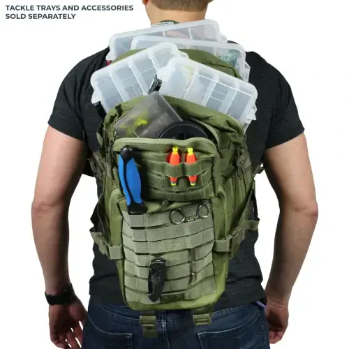 Osage River Fishing Backpack Tackle and Rod Storage - Green - 5