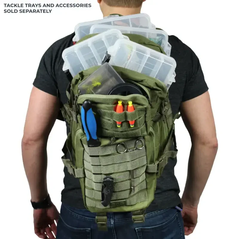 Osage River Fishing Backpack Tackle and Rod Storage - Green - 5