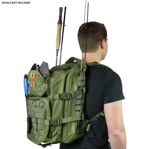 Osage River Fishing Backpack Tackle and Rod Storage - Green - 6