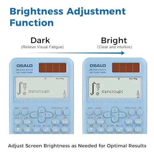 OSALO Scientific Calculator 417 Function 2 Line 10+2 Digits Written Display Solar and Battery Calculators for Students Secondary School College Blue (OS 991ES Plus 2nd Edition) - 4