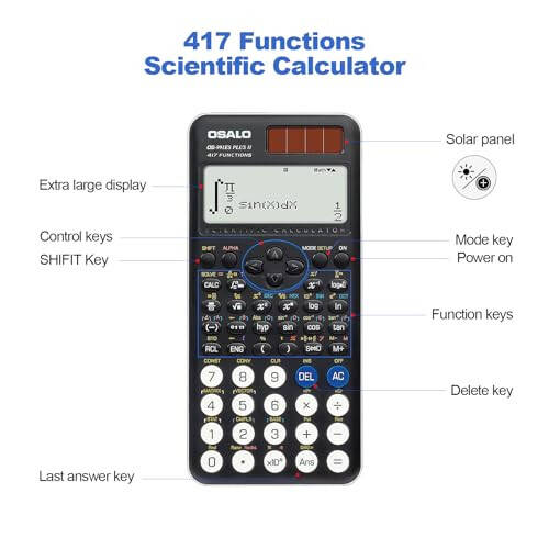 OSALO Scientific Calculator 417 Function 2 Line 10+2 Digits Written Display Solar and Battery Calculators for School College Students Secondary Black (OS 991ES Plus 2nd Edition) - 6