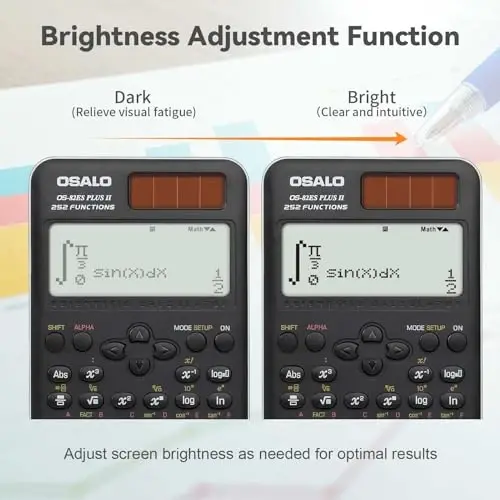 OSALO Scientific Calculator 252 Functions 2-line Written Display & Battery Solar Calculators for Secondary Students (OS-82ES-2) - 4