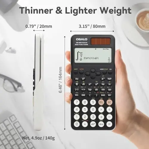 OSALO Scientific Calculator 252 Functions 2-line Written Display & Battery Solar Calculators for Secondary Students (OS-82ES-2) - 1