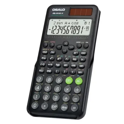 OSALO Scientific Calculator 401 Function 10+2 Digits Display Solar Battery Calculators Fraction Statistics Integral for Middle and High School College Students (OS 991MS 2nd Edition) - OSALO