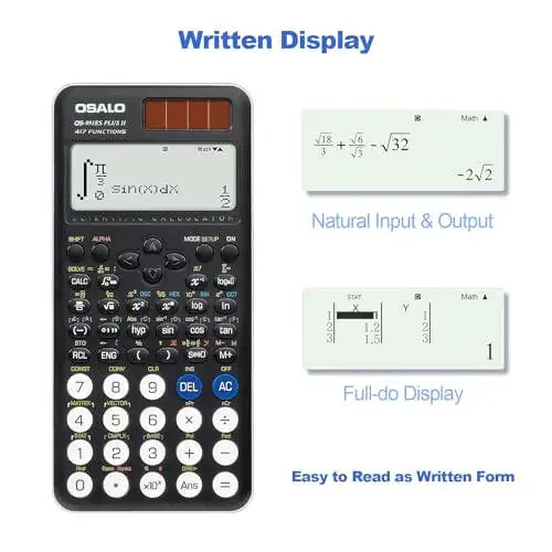 OSALO Scientific Calculator 417 Function 2 Line 10+2 Digits Written Display Solar and Battery Calculators for School College Students Secondary Black (OS 991ES Plus 2nd Edition) - 3