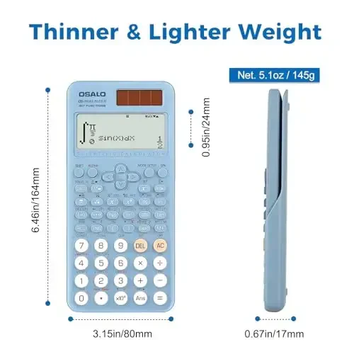 OSALO Scientific Calculator 417 Function 2 Line 10+2 Digits Written Display Solar and Battery Calculators for Students Secondary School College Blue (OS 991ES Plus 2nd Edition) - 6