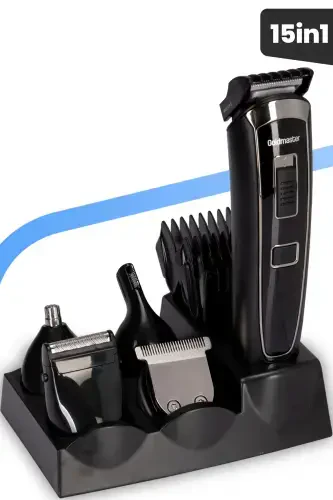 Oscar Wireless Stainless Steel Full 10 in 1 Men's Grooming Set - GOLDMASTER (1)