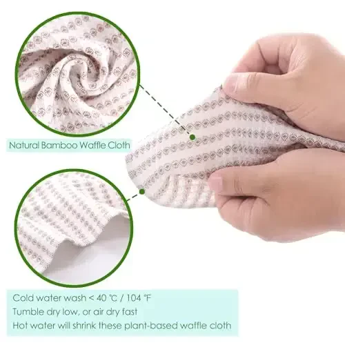 Oshxona salfetkalari 12 dona, 10x14 dyuymli kichik idish matosi idishlarni yuvish uchun, tuk qoldirmaydigan tez quriydigan qayta ishlatiladigan tozalash matosi, ultra yumshoq va tirnalishsiz vafli idish latta, oson chayiladigan ko'p rangli idish sochiq - 4