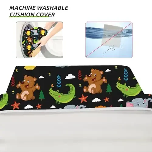 Oshxona stoli uchun Toddler Booster o'rindig'i, kuchliroq tayanch, sirpanmaydigan taglik, ikki tomonlama xavfsizlik kamarlari, oshxona Toddler uchun Booster o'rindig'i, ko'chma sayohat uchun balandlatuvchi yostiq (qora) - 4