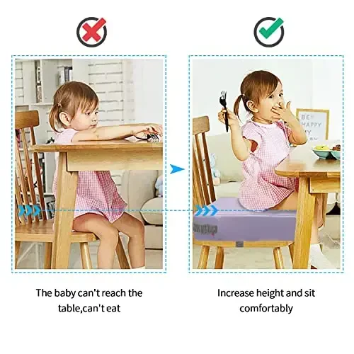 Oshxona stoli uchun Toddler Booster o'rindig'i, PU yuviladigan ikki tomonlama xavfsiz tasmali sirpanmaydigan taglikli Booster o'rindiq yostig'i, stul uchun kuchli qo'llab-quvvatlovchi portativ sayohat Booster o'rindig'i (binafsha) - SMZCTYI (1)
