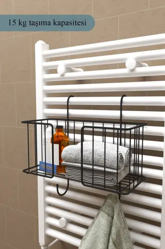 Osiladigan sochiq paneli organizatori Sochiq Banyo organizatori Sochiq quritish savati Sochiq paneli ilgagi-QORA - 2