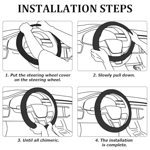 Osilly Bling Car Steering Wheel Cover, 15 Inch Rhinestones Soft Leather Elastic Steering Wheel Protector, Sparkly Crystal Diamond for Women Girls (Orange) - 5