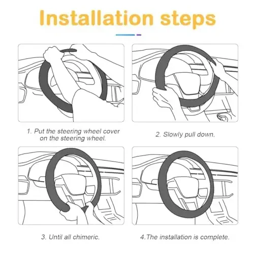 Osilly Bling Car Steering Wheel Cover, 15 dyuymli rinestone yumshoq charm elastik rul g'ildiragi himoyachisi, ayollar qizlar uchun yorqin kristalli olmos, ko'pgina avtomobillar uchun avtomobil ichki aksessuarlari (binafsha) - 4