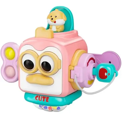 OSIMILY Montessori Toys for 1 Year Old Girl, Busy Board Cube for Girls,Baby Travel Sensory Toys for Toddlers 1-3, Fine Motor Skills Educational Toys, Birthday Gifts for 6 9 10 12 18 Girls - OSIMILY