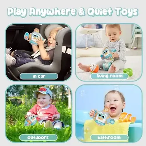 OSIMILY 1 yoshli Montessori o'yinchoqlari, 1-3 yoshli bolalar uchun sensorli o'yinchoqlar, chaqaloqlar uchun sayohat mashg'ulotlari Busy Board Cube, nozik motorika ko'nikmalarini rivojlantiruvchi o'quv o'yinchoqlari, 6, 9, 10, 12, 18 oylik bolalar uchun tug'ilgan kun sovg'asi - 4