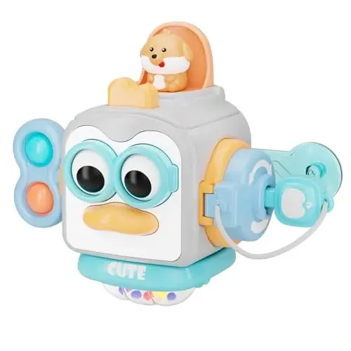 OSIMILY 1 yoshli Montessori o'yinchoqlari, 1-3 yoshli bolalar uchun sensorli o'yinchoqlar, chaqaloqlar uchun sayohat mashg'ulotlari Busy Board Cube, nozik motorika ko'nikmalarini rivojlantiruvchi o'quv o'yinchoqlari, 6, 9, 10, 12, 18 oylik bolalar uchun tug'ilgan kun sovg'asi - OSIMILY