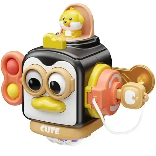 OSIMILY Montessori o'yinchoqlari 1 yoshli bolalar uchun, 1-3 yoshli bolalar uchun sensorli o'yinchoqlar, go'daklar uchun sayohat o'yinlari, band taxtali kub, nozik motorika ko'nikmalarini rivojlantiruvchi o'quv o'yinchoqlari, 6, 9, 10, 12, 18 oylik bolalar uchun tug'ilgan kun sovg'asi 