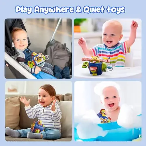 OSIMILY Montessori Toys for 1 Year Old, Sensory Toys for Toddlers 1-3, Travel Activities Busy Cube, Baby Gifts for 12 18 Month, Motor Skills Educational Learning Toys (Blue) - 5