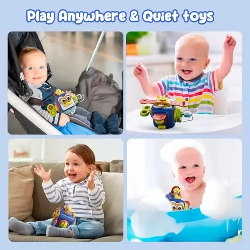 OSIMILY Montessori Toys for 1 Year Old, Sensory Toys for Toddlers 1-3, Travel Activities Busy Cube, Baby Gifts for 12 18 Month, Motor Skills Educational Learning Toys (Blue) - 4