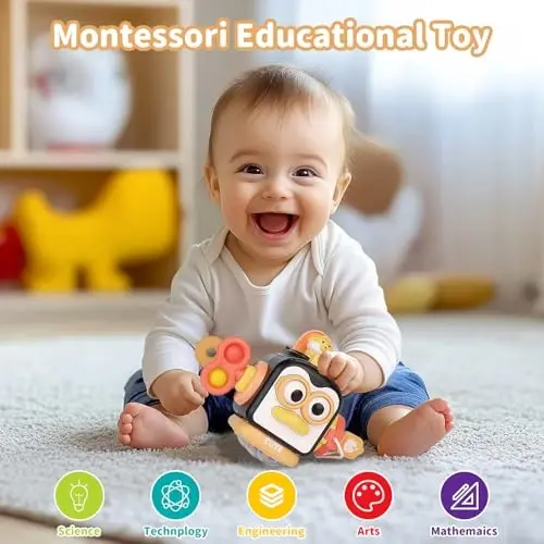 OSIMILY Montessori Toys for 1 Year Old,Sensory Toys for Toddlers 1-3,Baby Travel Activities Busy Board Cube,Fine Motor Skills Educational Toys,Birthday Gift for Kids Aged 6, 9, 10, 12, 18 Months - 2