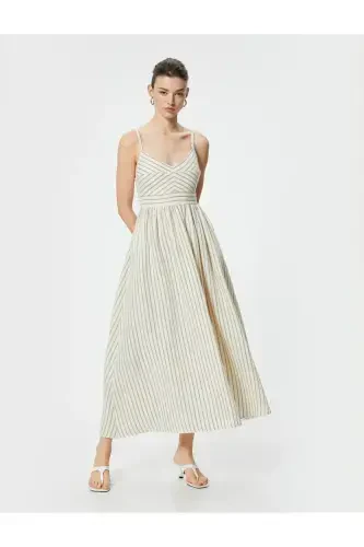 Osma uzun ko'ylak astarli cho'ntakli orqa qismi gipeli paxtali - KOTON (1)