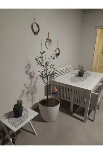 Osmanlı 5 Parça Lüks Runner Salon Oda Masa Sehpa Örtüsü Takımı Fransız Güpürlü Çeyizlik Set-Gri - 3