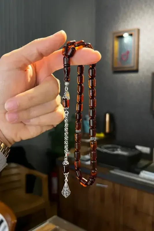 Османский стиль сжатия янтарный серебряный дизайн - DERGAH TESBIH