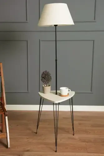 Osmean Decorative Metal Lamp with Wooden Table Desert Beige Lmbd-62-Desert Beige - 1