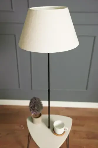 Osmean Decorative Metal Lamp with Wooden Table Desert Beige Lmbd-62-Desert Beige - 2