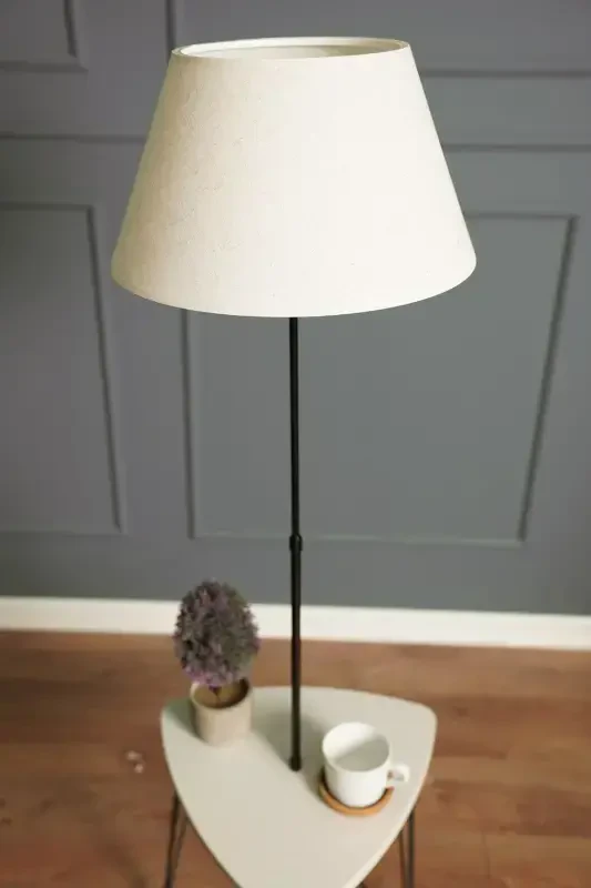 Osmean Decorative Metal Lamp with Wooden Table Desert Beige Lmbd-62-Desert Beige - 2